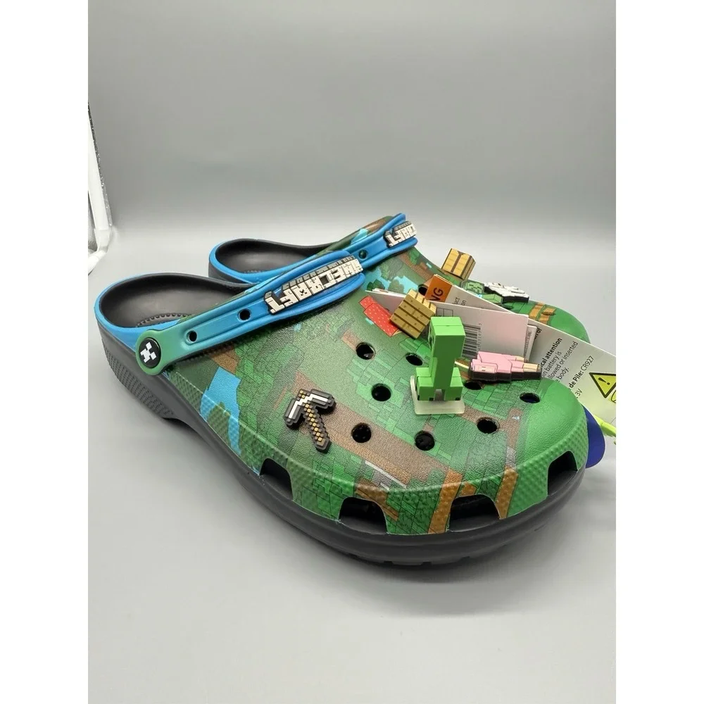 Crocs Minecraft Classic Clog Green Size M10/W12 Adult Gamer Steve Creeper‎